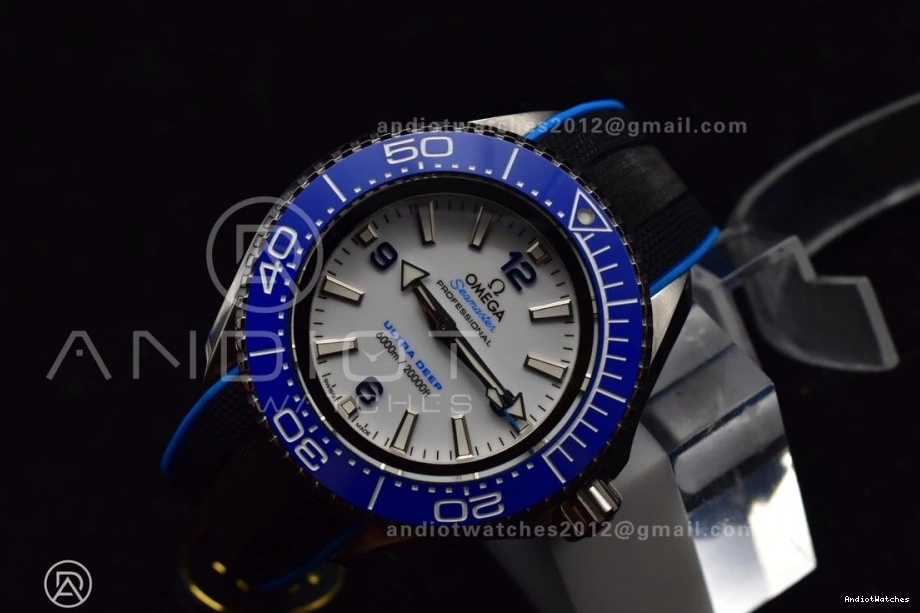 Ultra A 1078 Strap TF Edition Versatile SS 6000M Dial Best Black 1:1 on White Ceramic Deep Seamaster Rubber Bezel Blue 0113